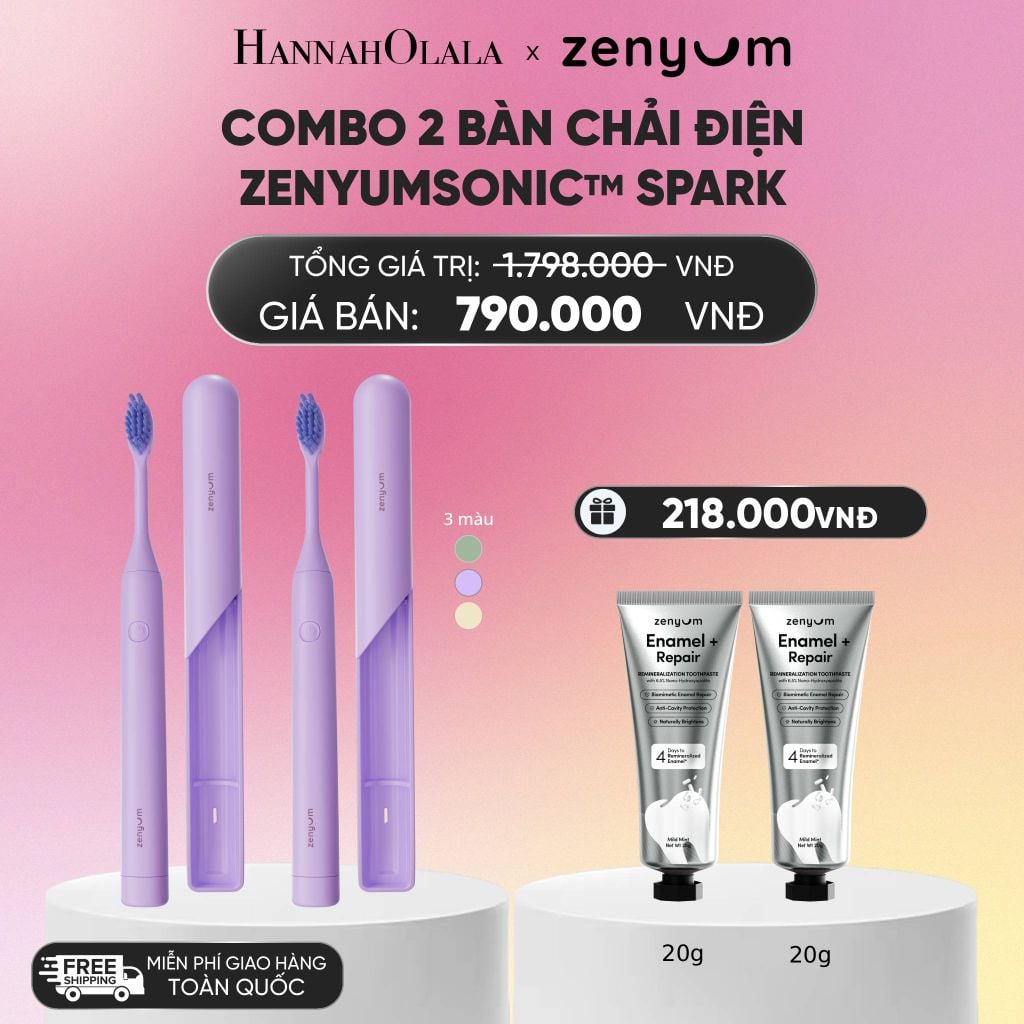  COMBO 2 BÀN CHẢI ĐIỆN ZENYUM SONIC SPARK_A22 