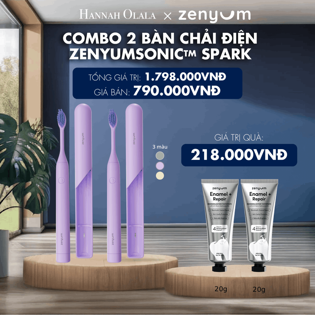  COMBO 2 BÀN CHẢI ĐIỆN ZENYUM SONIC SPARK 