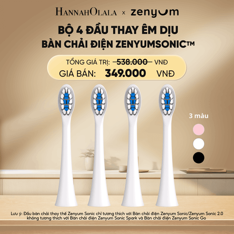  DEAL 6: HỘP 4 ĐẦU BÀN CHẢI ZENYUM SONIC PHIÊN BẢN ÊM DỊU 
