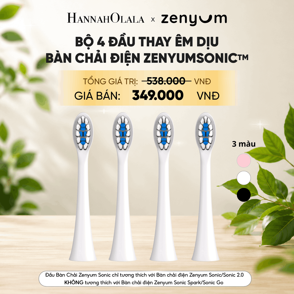  BỘ 4 ĐẦU BÀN CHẢI ZENYUM SONIC PHIÊN BẢN ÊM DỊU 