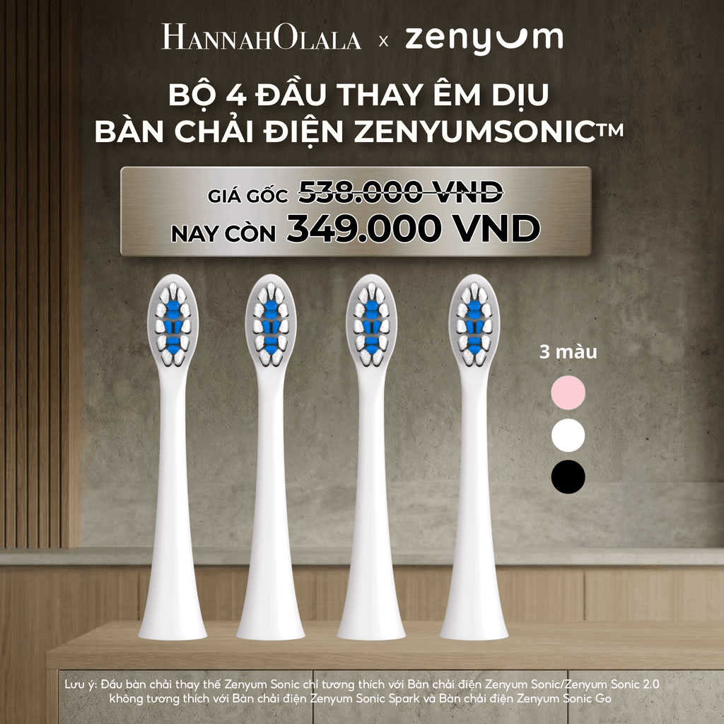  DEAL 6: HỘP 4 ĐẦU BÀN CHẢI ZENYUM SONIC PHIÊN BẢN ÊM DỊU 