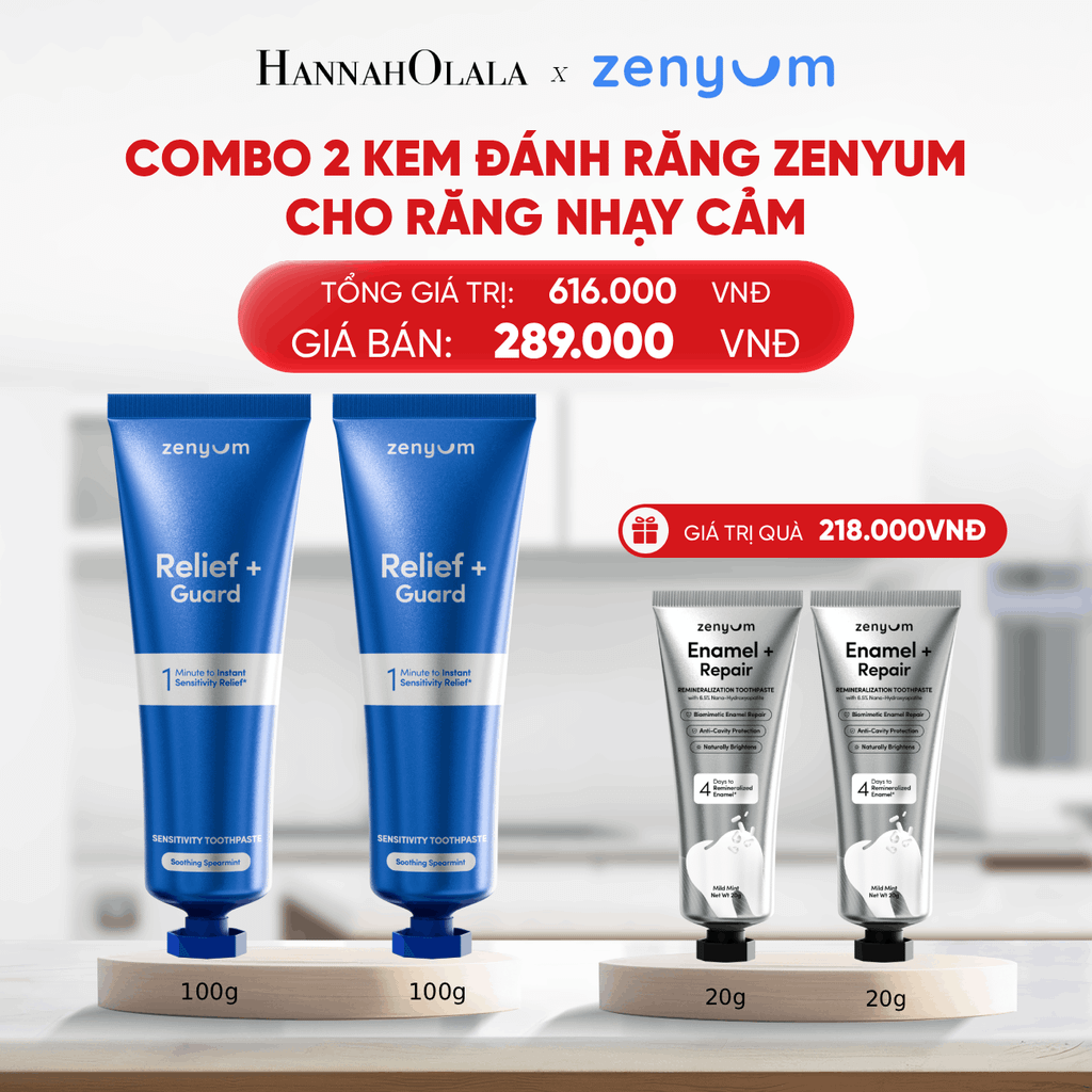  B170_DEAL 6: COMBO 2 KEM ĐÁNH RĂNG ZENYUM PHỤC HỒI MEN / GIẢM Ê BUỐT / LÀM TRẮNG 100G 