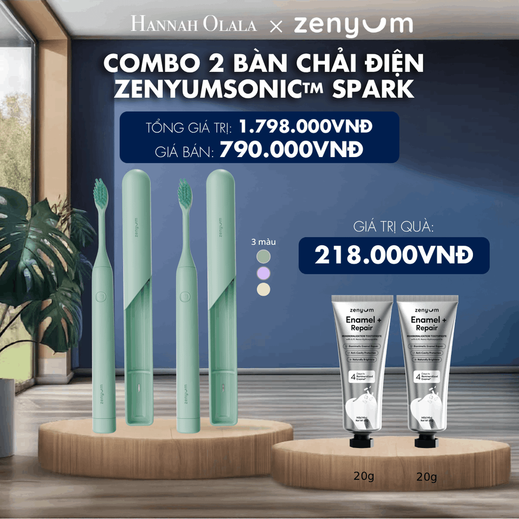  COMBO 2 BÀN CHẢI ĐIỆN ZENYUM SONIC SPARK 