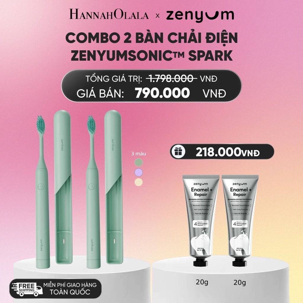  COMBO 2 BÀN CHẢI ĐIỆN ZENYUM SONIC SPARK_A22 