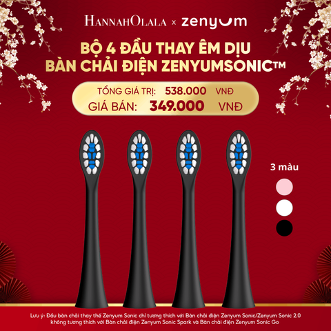  DEAL 6: HỘP 4 ĐẦU BÀN CHẢI ZENYUM SONIC PHIÊN BẢN ÊM DỊU 