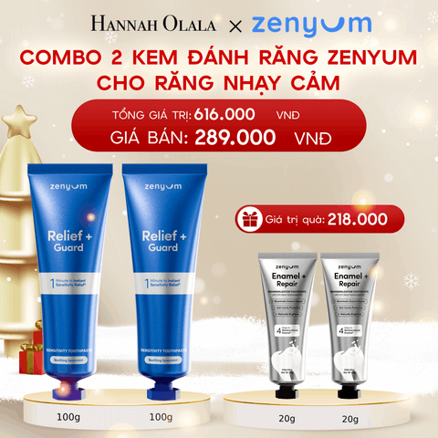  A1273_DEAL 6: COMBO 2 KEM ĐÁNH RĂNG ZENYUM PHỤC HỒI MEN / GIẢM Ê BUỐT / LÀM TRẮNG 100G 