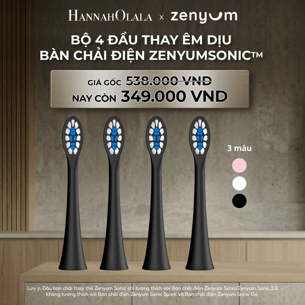  DEAL 6: HỘP 4 ĐẦU BÀN CHẢI ZENYUM SONIC PHIÊN BẢN ÊM DỊU 