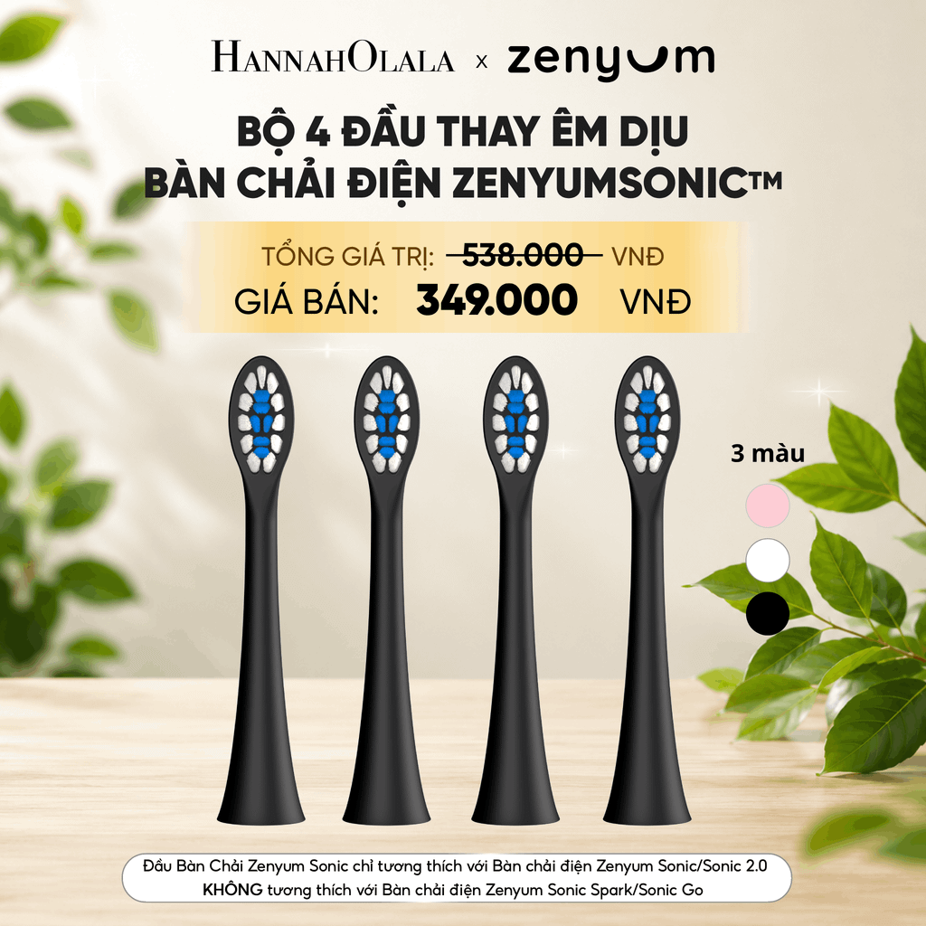  BỘ 4 ĐẦU BÀN CHẢI ZENYUM SONIC PHIÊN BẢN ÊM DỊU 