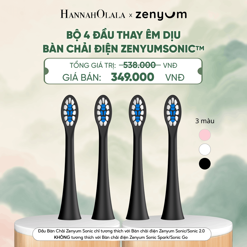  BỘ 4 ĐẦU BÀN CHẢI ZENYUM SONIC PHIÊN BẢN ÊM DỊU - A341 