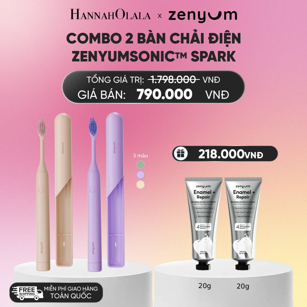  COMBO 2 BÀN CHẢI ĐIỆN ZENYUM SONIC SPARK_A22 