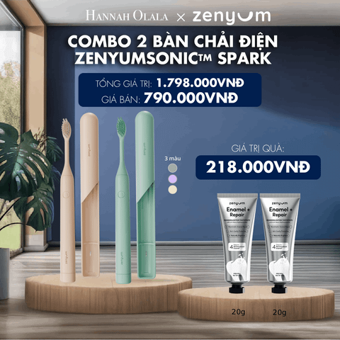  COMBO 2 BÀN CHẢI ĐIỆN ZENYUM SONIC SPARK 