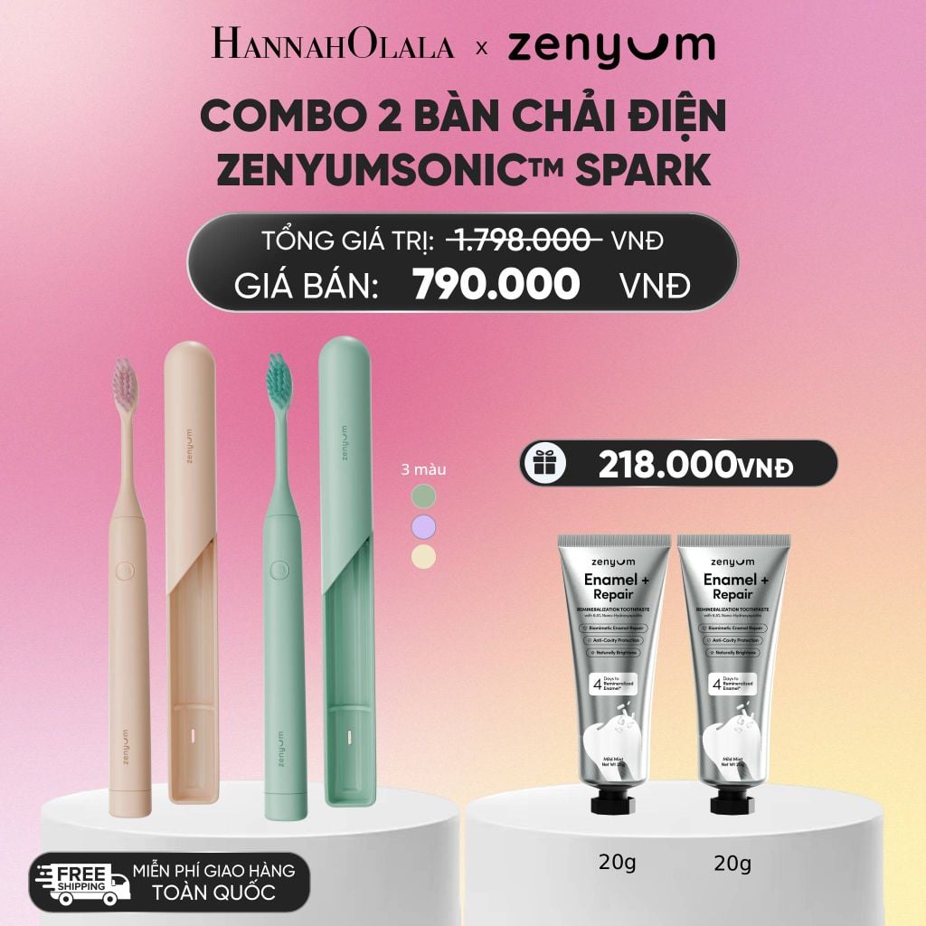  COMBO 2 BÀN CHẢI ĐIỆN ZENYUM SONIC SPARK_A22 