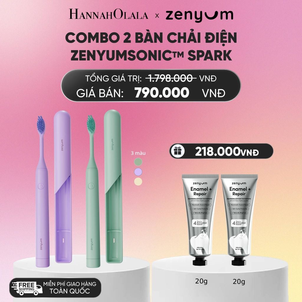  COMBO 2 BÀN CHẢI ĐIỆN ZENYUM SONIC SPARK_A22 