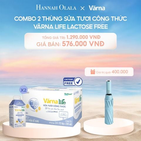  C689_DEAL 7: COMBO 2 THÙNG SỮA TƯƠI CÔNG THỨC VARNA LIFE LACTOSE FREE (24 HỘP X 200ML) 