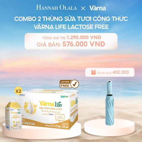 C689_DEAL 7: COMBO 2 THÙNG SỮA TƯƠI CÔNG THỨC VARNA LIFE LACTOSE FREE (24 HỘP X 200ML) 