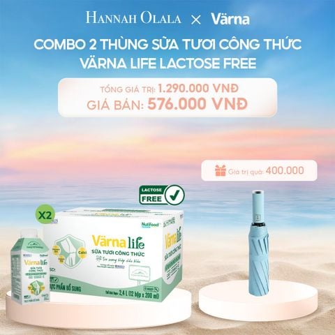  C689_DEAL 7: COMBO 2 THÙNG SỮA TƯƠI CÔNG THỨC VARNA LIFE LACTOSE FREE (24 HỘP X 200ML) 