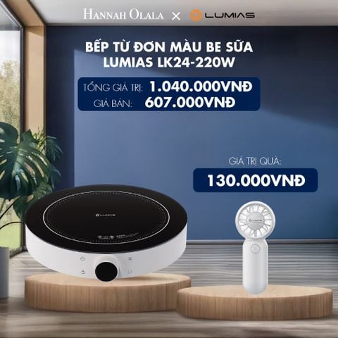  BẾP TỪ ĐƠN MÀU BE SỮA LUMIAS LK24-220W - DEAL 7 