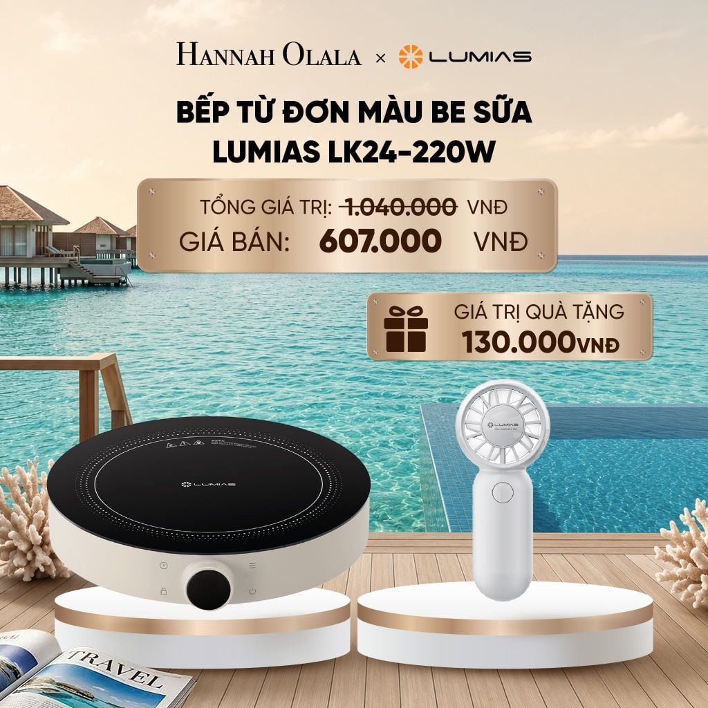  BẾP TỪ ĐƠN MÀU BE SỮA LUMIAS LK24-220W - DEAL 7_ D916 
