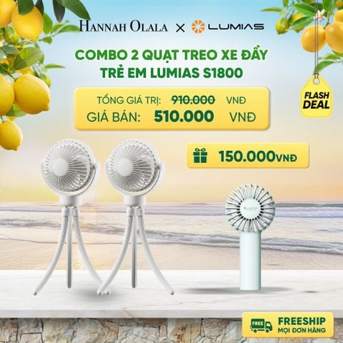  COMBO 2 QUẠT TREO XE ĐẨY TRẺ EM LUMIAS S1800 DEAL 7: 