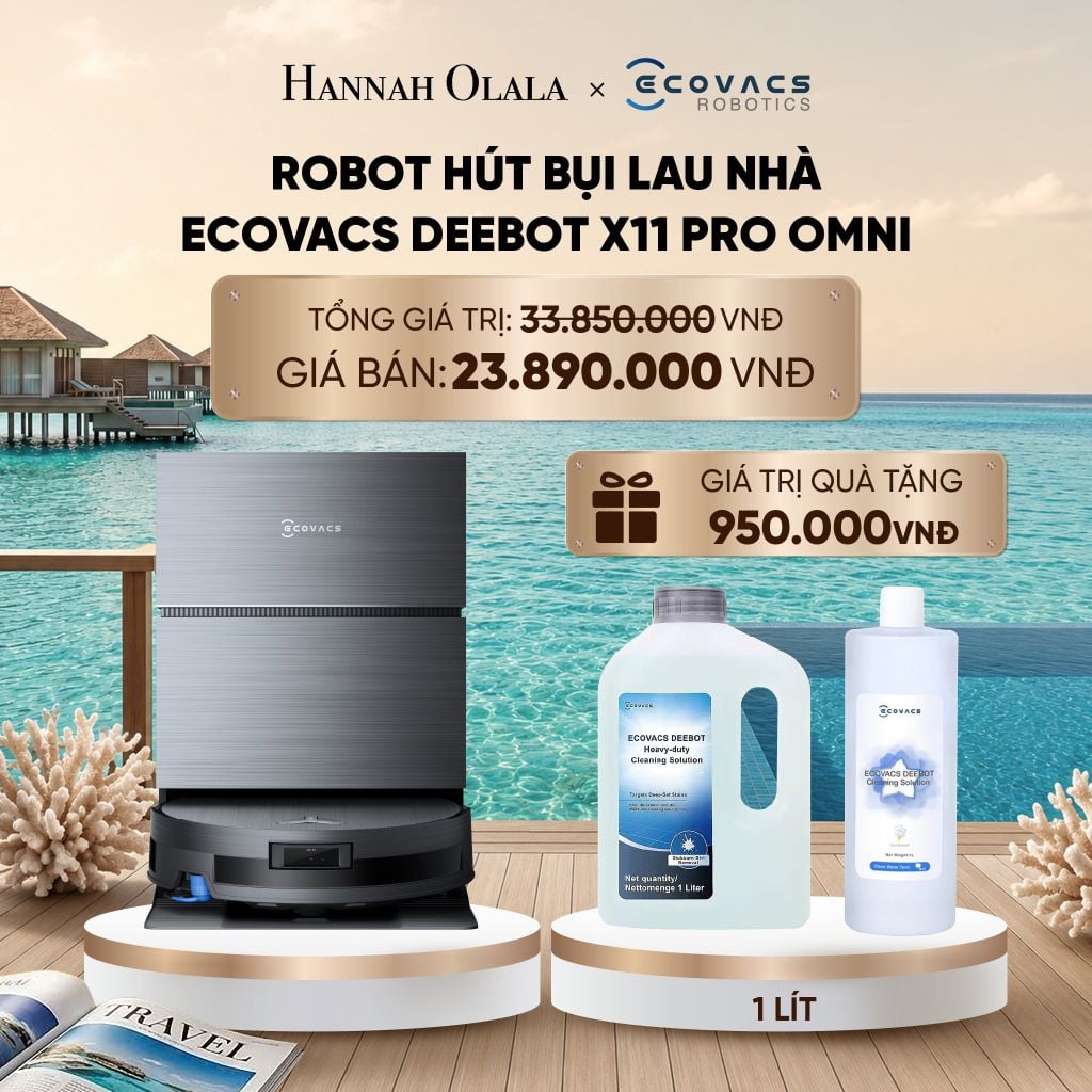  ROBOT HÚT BỤI LAU NHÀ ECOVACS DEEBOT X11 PRO OMNI - DEAL 7_ D1735 