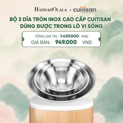  BỘ 3 DĨA TRÒN INOX CAO CẤP CUITISAN ĐƯỢC TRONG LÒ VI SÓNG - DEAL 7 - A2152 