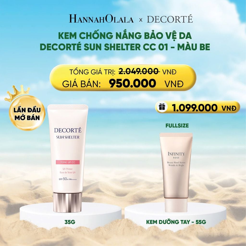  [FLASH DEAL] KEM CHỐNG NẮNG BẢO VỆ DA DECORTÉ SUN SHELTER CC_NÂNG TÔNG 