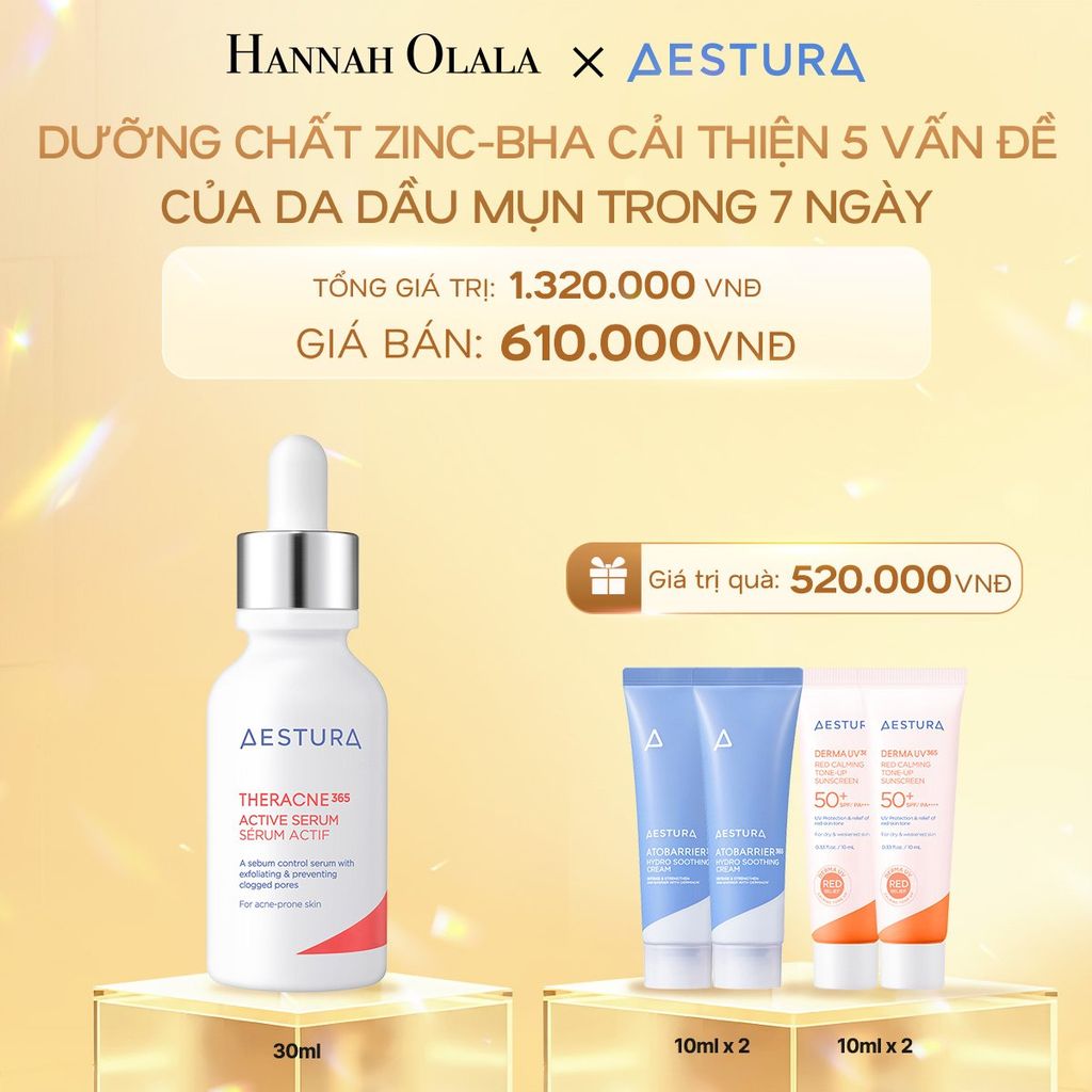  DEAL 7: DƯỠNG CHẤT ZINC-BHA CẢI THIỆN 5 VẤN ĐỀ CỦA DA DẦU MỤN TRONG 7 NGÀY THERACNE365 ACTIVE SERUM 30ML 