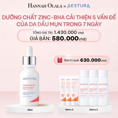  E846_DEAL 7: DƯỠNG CHẤT ZINC-BHA CẢI THIỆN 5 VẤN ĐỀ CỦA DA DẦU MỤN TRONG 7 NGÀY THERACNE365 ACTIVE SERUM 30ML 