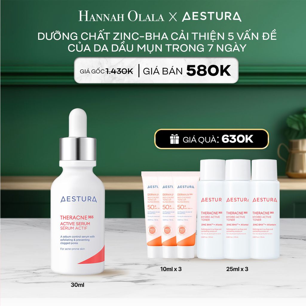  A7_DEAL 7: DƯỠNG CHẤT ZINC-BHA CẢI THIỆN 5 VẤN ĐỀ CỦA DA DẦU MỤN TRONG 7 NGÀY THERACNE365 ACTIVE SERUM 30ML 