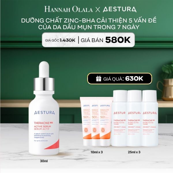  A7_DEAL 7: DƯỠNG CHẤT ZINC-BHA CẢI THIỆN 5 VẤN ĐỀ CỦA DA DẦU MỤN TRONG 7 NGÀY THERACNE365 ACTIVE SERUM 30ML 