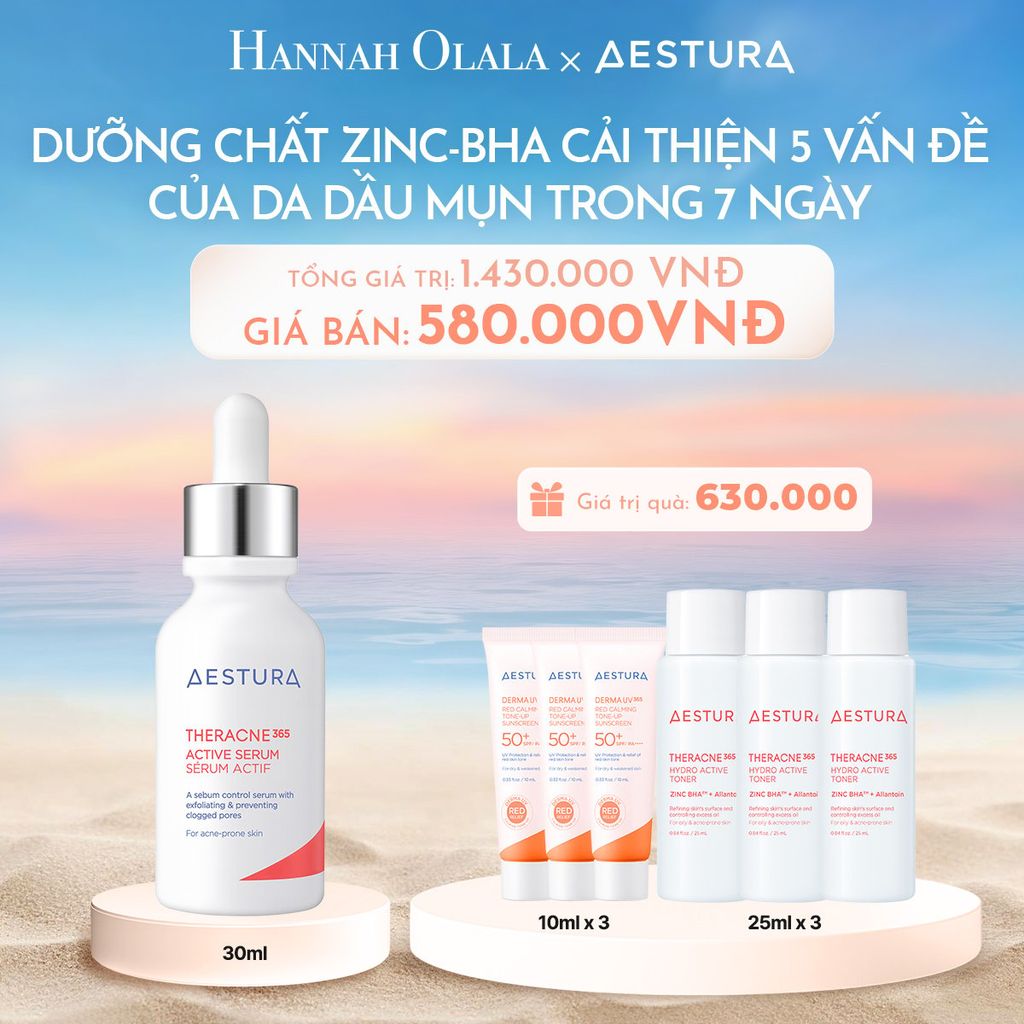  C284_DEAL 7: DƯỠNG CHẤT ZINC-BHA CẢI THIỆN 5 VẤN ĐỀ CỦA DA DẦU MỤN TRONG 7 NGÀY THERACNE365 ACTIVE SERUM 30ML 