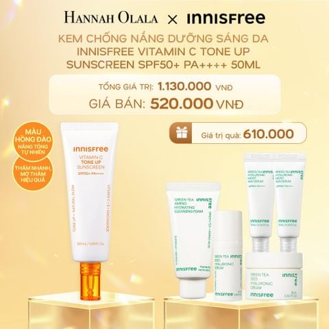  DEAL 7: KEM CHỐNG NẮNG DƯỠNG SÁNG DA INNISFREE VITAMIN C TONE UP SUNSCREEN SPF50+ PA++++ 50ML 