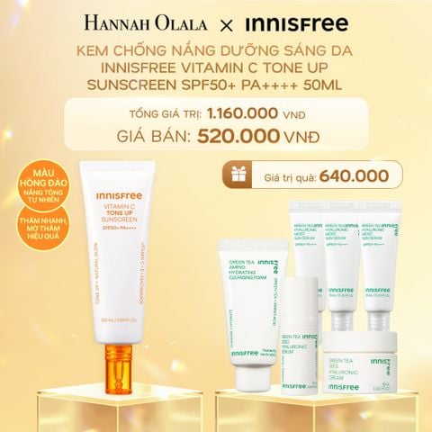  DEAL 7: KEM CHỐNG NẮNG DƯỠNG SÁNG DA INNISFREE VITAMIN C TONE UP SUNSCREEN SPF50+ PA++++ 50ML 