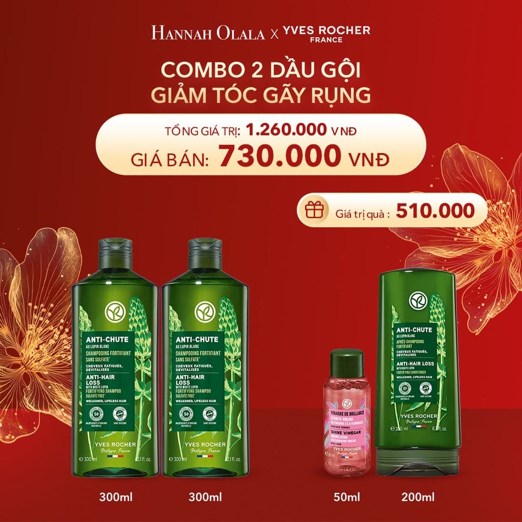  DEAL 10: COMBO 2 DẦU GỘI GIẢM TÓC GÃY RỤNG TẶNG DẦU XẢ + MINI GIẤM XẢ TÓC BÓNG MƯỢT 