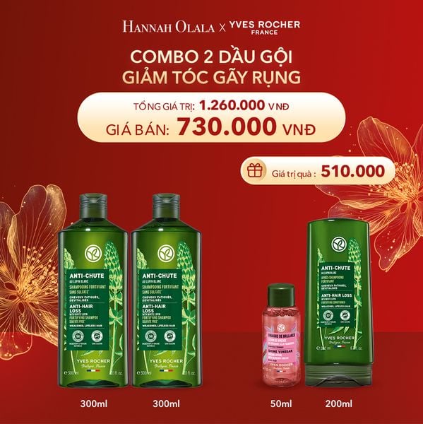  DEAL 10: COMBO 2 DẦU GỘI GIẢM TÓC GÃY RỤNG TẶNG DẦU XẢ + MINI GIẤM XẢ TÓC BÓNG MƯỢT 
