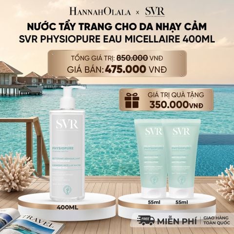  NƯỚC TẨY TRANG CHO DA NHẠY CẢM SVR PHYSIOPURE EAU MICELLAIRE 400ML - DEAL 07 