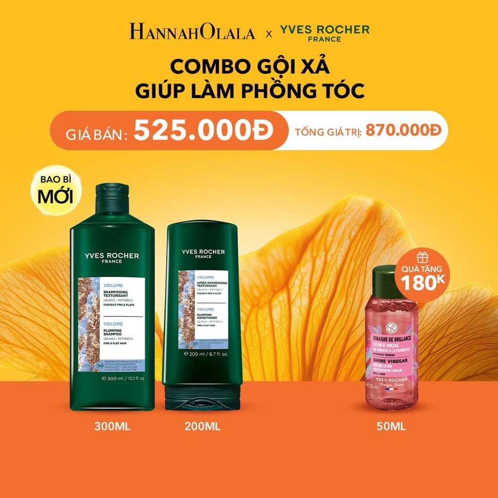  COMBO GỘI XẢ GIÚP LÀM PHỒNG TÓC TẶNG MINI GIẤM XẢ TÓC BÓNG MƯỢT 