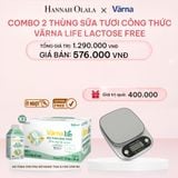  E429_DEAL 7: COMBO 2 THÙNG SỮA TƯƠI CÔNG THỨC VARNA LIFE LACTOSE FREE (24 HỘP X 200ML) 