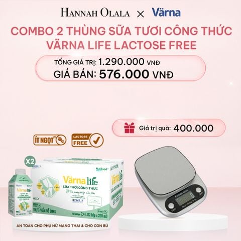  E429_DEAL 7: COMBO 2 THÙNG SỮA TƯƠI CÔNG THỨC VARNA LIFE LACTOSE FREE (24 HỘP X 200ML) 
