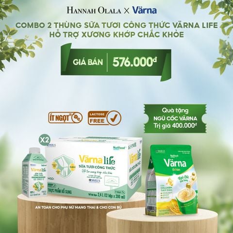  DEAL 7: COMBO 2 THÙNG SỮA TƯƠI CÔNG THỨC VARNA LIFE LACTOSE FREE (24 HỘP X 200ML) 