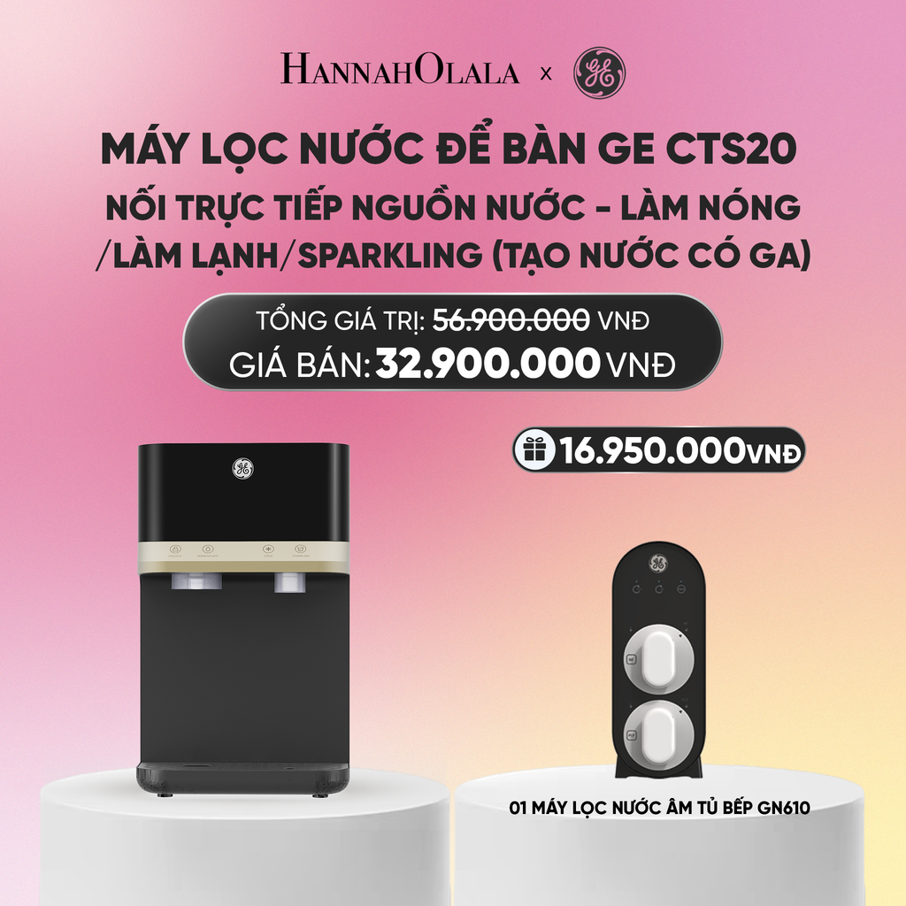  [FLASHSALE] MÁY LỌC NƯỚC ĐỂ BÀN GE CTS20 NỐI TRỰC TIẾP NGUỒN NƯỚC - LÀM NÓNG/LÀM LẠNH/SPARKLING (TẠO NƯỚC CÓ GA) - DEAL 7_A1510 