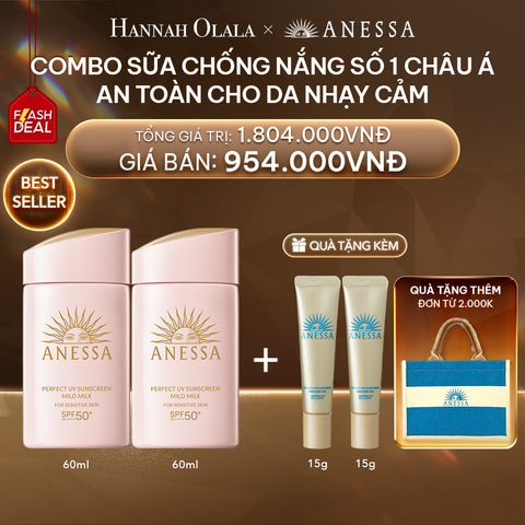  DEAL 7: [FLASHSALE] COMBO SỮA CHỐNG NẮNG DƯỠNG DA DỊU NHẸ AN TOÀN CHO DA NHẠY CẢM VÀ TRẺ EM ANESSA MILD MILK SPF50+ PA++++ 60MLX2 
