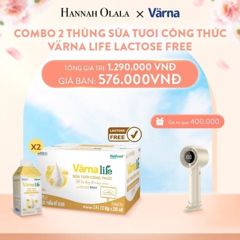  A901_DEAL 7: COMBO 2 THÙNG SỮA TƯƠI CÔNG THỨC VARNA LIFE LACTOSE FREE (24 HỘP X 200ML) 