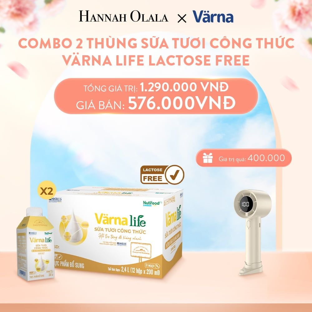  A901_DEAL 7: COMBO 2 THÙNG SỮA TƯƠI CÔNG THỨC VARNA LIFE LACTOSE FREE (24 HỘP X 200ML) 