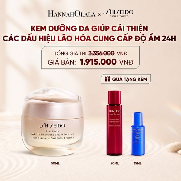  KEM DƯỠNG DA CHỐNG LÃO HÓA GIÀU ẨM SHISEIDO BENEFIANCE WRINKLE SMOOTHING CREAM ENRICHED 50ML - DEAL 7 