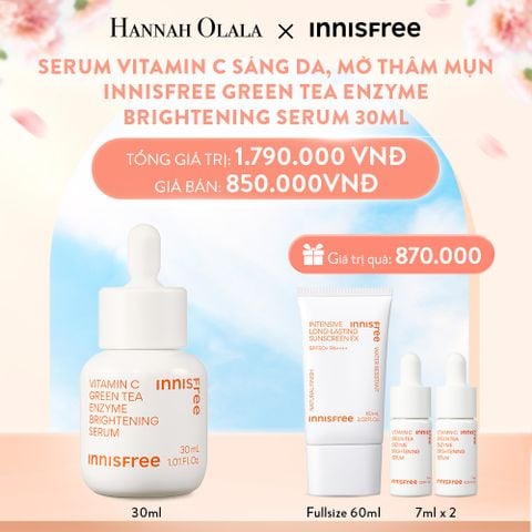  A372_DEAL 7: SERUM VITAMIN C SÁNG DA, MỜ THÂM MỤN INNISFREE GREEN TEA ENZYME BRIGHTENING SERUM 30ML 