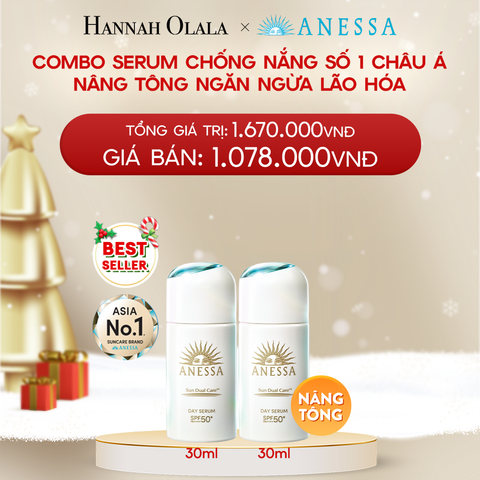  DEAL 7: COMBO SERUM CHỐNG NẮNG DƯỠNG DA NÂNG TÔNG NGĂN NGỪA LÃO HÓA ANESSA DAY SERUM SPF50+ PA++++ 30MLX2 