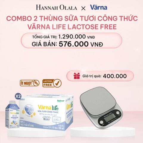  E429_DEAL 7: COMBO 2 THÙNG SỮA TƯƠI CÔNG THỨC VARNA LIFE LACTOSE FREE (24 HỘP X 200ML) 