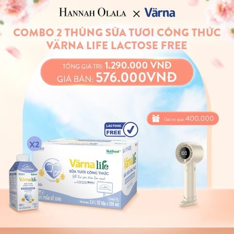  A901_DEAL 7: COMBO 2 THÙNG SỮA TƯƠI CÔNG THỨC VARNA LIFE LACTOSE FREE (24 HỘP X 200ML) 