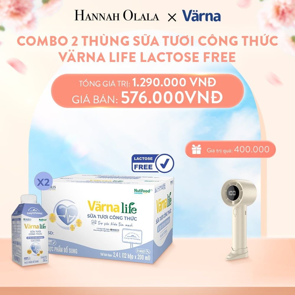  A901_DEAL 7: COMBO 2 THÙNG SỮA TƯƠI CÔNG THỨC VARNA LIFE LACTOSE FREE (24 HỘP X 200ML) 